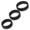 LoveToy Pack de 3 cockrings silicone SiliRing Noirs